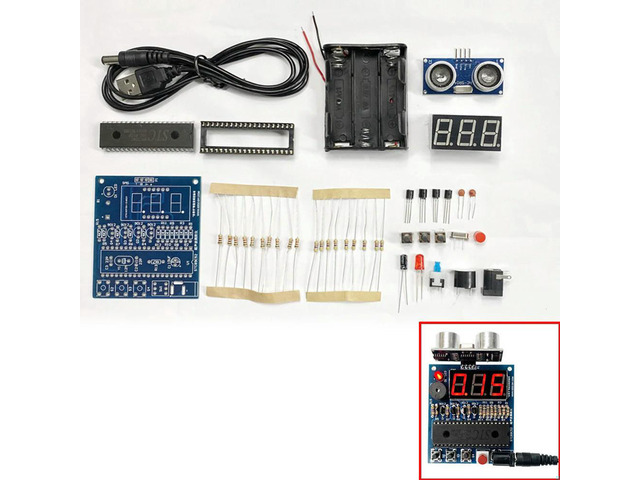 diy electronic Ultrasonic Rangefinder Kit alarm HC-SR04 Reversing radar diy soldering project 51 MCU(no )