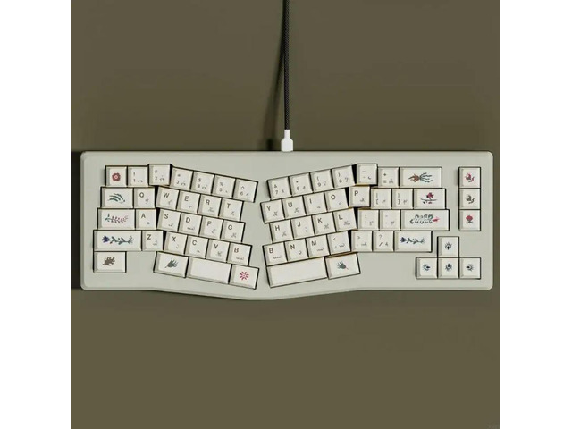 135PCS Mechanical Keyboard Keycaps With Voynich Manuscript Theme Heat Sublimated Keycap Replacement Thick PBT