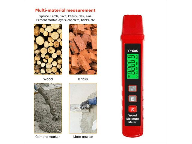 Cross-Border Digital Display Handheld Wood Moisture Detector Pine Wood Cement Mortar Gypsum Moisture Detector