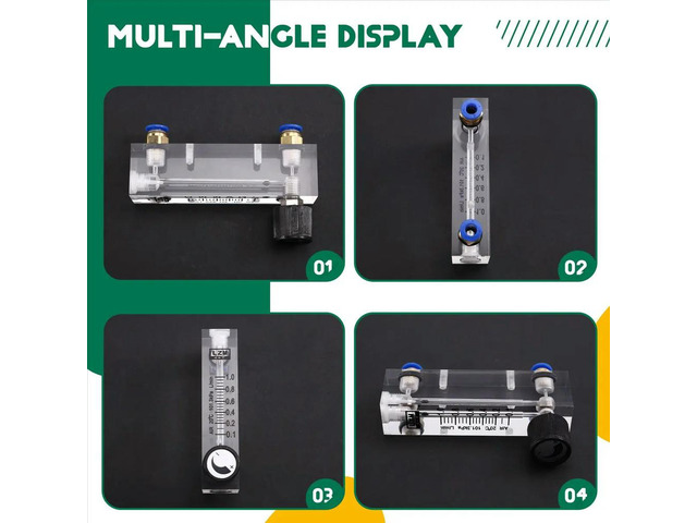 4T 0.1-1L/MIN Acrylic Variable Area Flow Meter Adjustable Panel Mount Gas Rotameter Air Flow Rate Controller