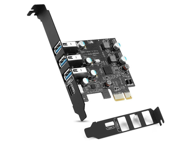 PCIE To 3 Ports USB3.0 Converter 1 Port USB3.1 Type-c PCI Express Expansion Card for Mac Pro Fresco Fl1100 No Need Power Supply