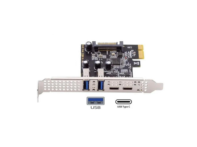 PCIE To USB 3.2 Gen1 5Gbps Expansion Card PCI Express 1x 4X 8X 16X Board 2 USB 2 Type C Extend Adapter Computer USB Converter
