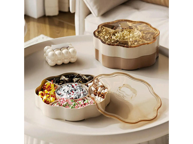 Double-Layer Multi-Purpose Luxury Box Snacks Put Chinese Dried Fruit Room Coffee Table High-Grade Candy Box,A