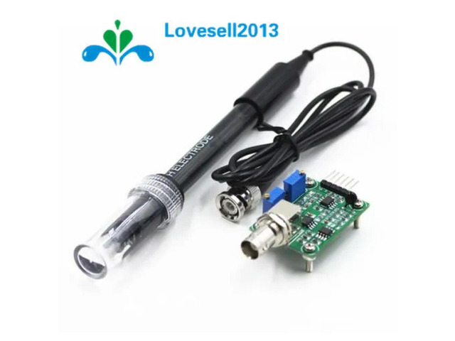 1Set Liquid PH 0-14 Value Detection Regulator Sensor Module Monitoring Control Meter Tester + BNC PH Electrode Probe For