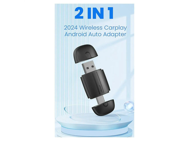 CarPlay Android Auto Adapter 5Ghz Type-C/USB Plug and Play 2in1 Dongle for Audi Benz Volvo VW Toyota Skoda