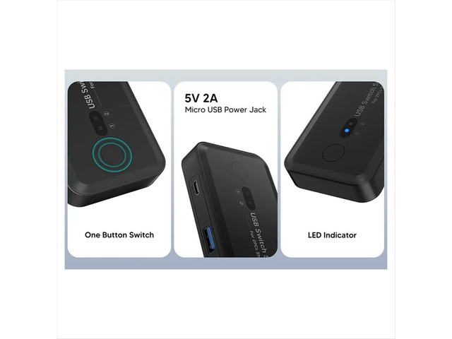 USB KVM Switch Adapter USB 3.0 Switcher 2 Input 4 Output USB Switch KVM Switcher Printer Sharer for Computer Keyboard