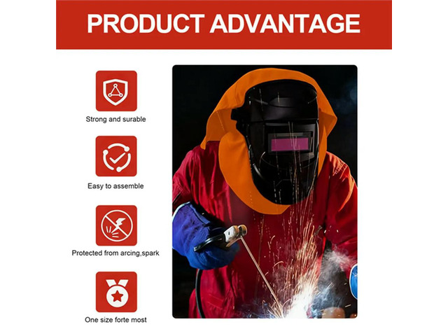2Pcs Welding Helmet Cover and Helmet Bib Set, Welding Accessories with Press Fit Seal for Neck Protection, Fits Most B