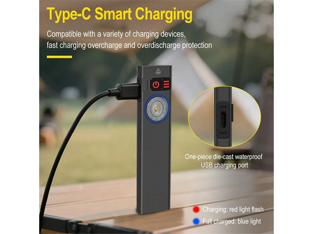 Multi Functional LED Flashlight Super Bright Torch Multi Light Illumination Type-C Charging Long Range Lantern