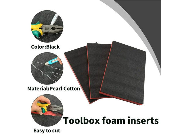 3Pcs Cuttable Polyurethane Foam Sheets,Polyethylene Tool Foam Sheets,Drawer Liner,ToolBox and Tool Shadow
