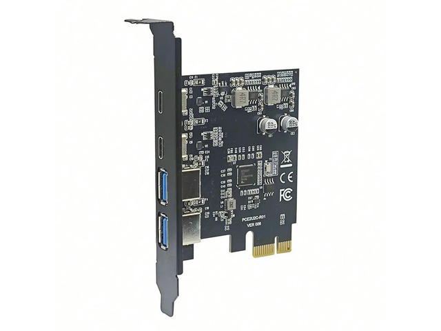 PCI Express Card 2Port USB-A + 2Port USB-C USB3.2 Gen1 5Gbps PCIE Card Expansion Card Add on Cards Adapter for /Linux OS