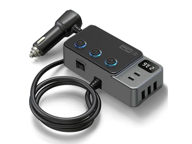 Car Cigarette Lighter Splitter Adapter Car USB Chager Multi Port with PD35W/QC3.0 Charge USB C 12V/24V for All Car Devices