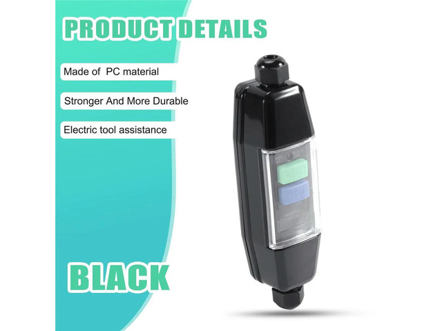 In-Line RCD Connector, PRCD Intermediate Safety Switch, Outdoor Current Protection Against Electric Shock, Power Tools