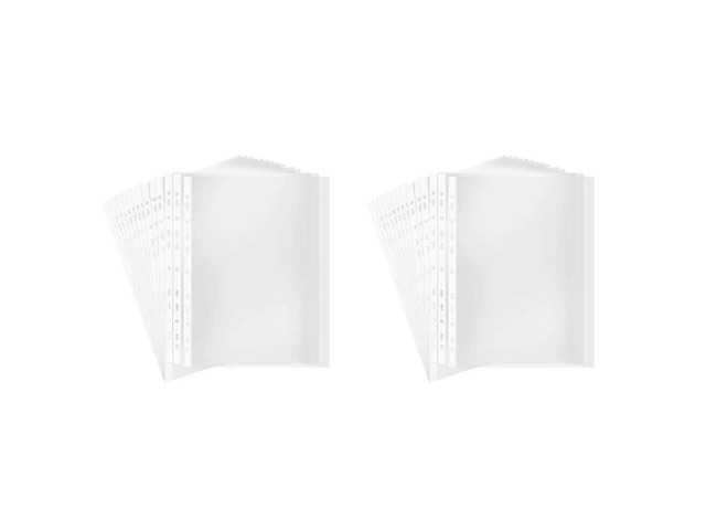 YM-200Pages A4 Punched Pocket, Clear 11-Hole Sheet Protector Binder Pocket Paper File Letter Sheet Binder Sleeves 8 Silk