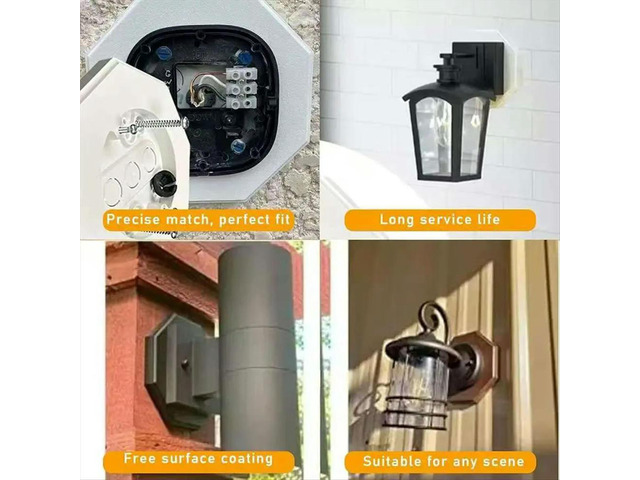 2pcs 8161 Outdoor Vertical Siding Light Mounting Block Bracket for Outdoor Mounting Plate Smooth Flat with Built-in Box