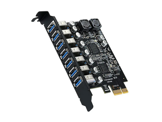 USB3.2 Gen1 5Gbps USB3.0 PCI Express Multiplier PCI E To 7ports USB 3 Hub Expansion Adapter Card PCI-E 1X Controller for Desktop