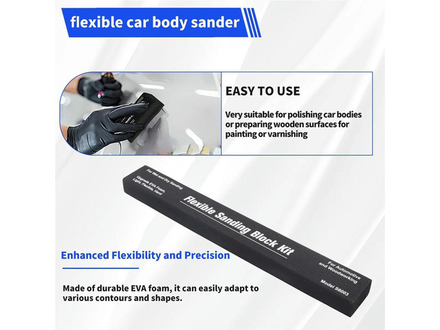 Sanding Block Kit of 7 with Sandpaper Sheet,Hand Abrasives Auto Body Sanding Block Set for Automotive Paint Sand