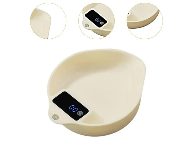 Coffee Bean Electronic Scale Bean Tray Baking Scales LED Digital Display Scales for Kitchen Household Beige