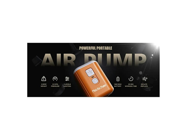 Air Pump Mini Air Pump with 1600mAh Camping Light - Electric Pump for Vacuum Bags, Air Mattress