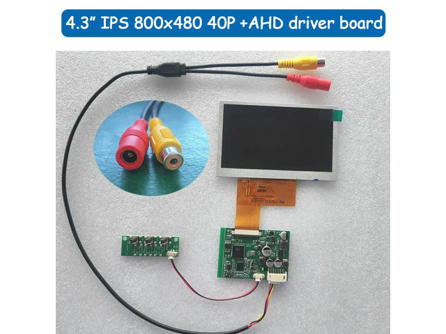 4.3 inch 800x480 IPS LCD display module kit 40P with AHD1080P driver board AV+DC video connection cable