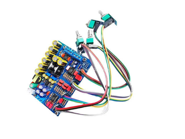 HiFi Class A Preamp Tone Board OPA2604 OP AMP Audio Preamplifier Potentiometer Extension AC 12V-15V