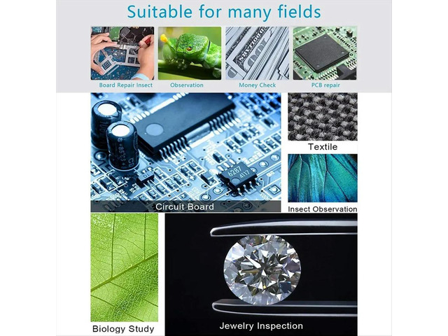 100X Mobile Phone Microscope,HD Optical Lens Digital Microscope with LED Light Phone Clip,Microworld for Kids and Adults