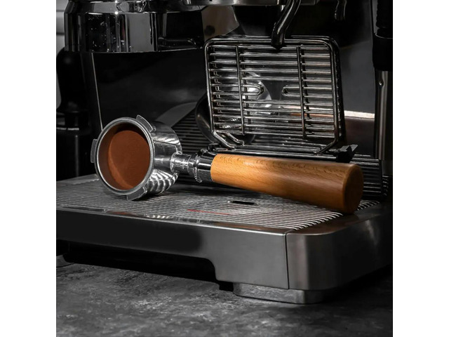 Stainless Steel 51mm Bottomless Hollow Simple Style Long Coffee Handle for Coffee Maker Detachable Design,C
