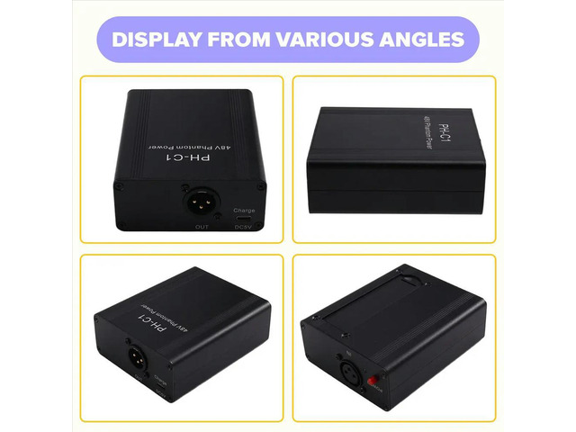 PH-C1 Microphone Preamp 48V Phantom Power Compact High Gain Microphone Booster Microphones Music Recording Equipment A