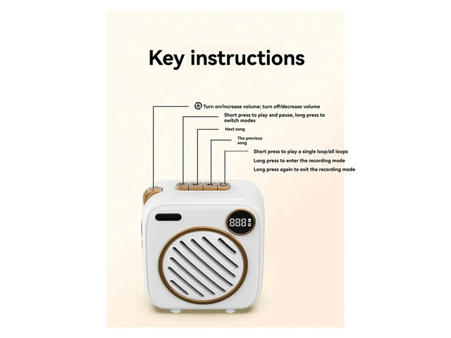 White Dual Microphone Bee Amplifier Microphone for Teacher Tour Guides Promotional Speaker