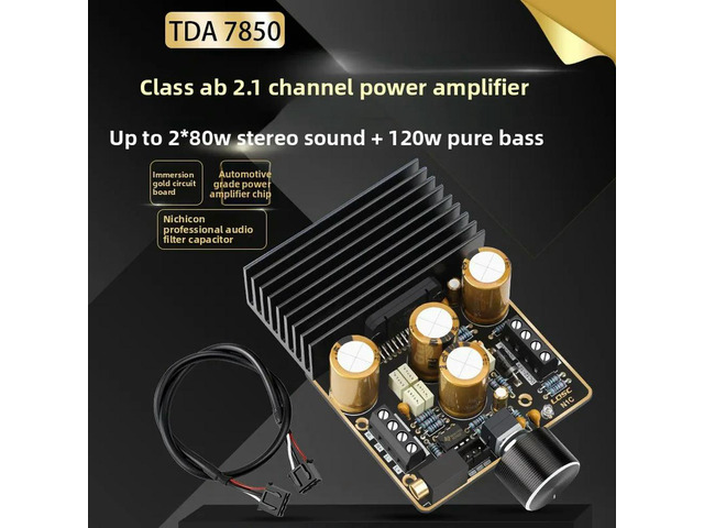 7850 Amplifier Board 2.1 Channel 2*80W Car Class AB Amplifier Module DIY High Power 120W Bass Speaker