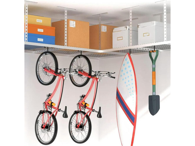 Bike Hooks for Garage Ceiling Mount Rack.4X8 Overhead Garage Rack for Ceiling Hanging Bicycle Shelves 4pcs