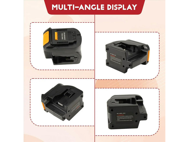 2 in 1 Adapter Convert for Milwaukee 18V M18 (2) Work for Dewalt 20V Cordless Power Tool At the Same