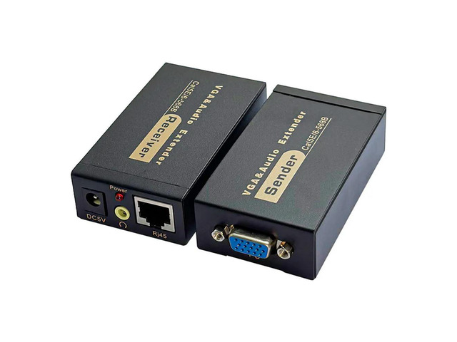 100M 328ft VGA Video Audio Signal Extender RJ45 CAT5e/6 1080P HD Extension Adapter 1920x1440 @60Hz EU US Plug