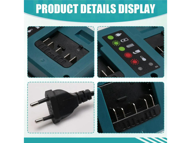 2 Port Li-Ion Charger Fast Charging for Bosch 18V 20V GBA18V80/GBA18V40/GBA18V120 EU Plug