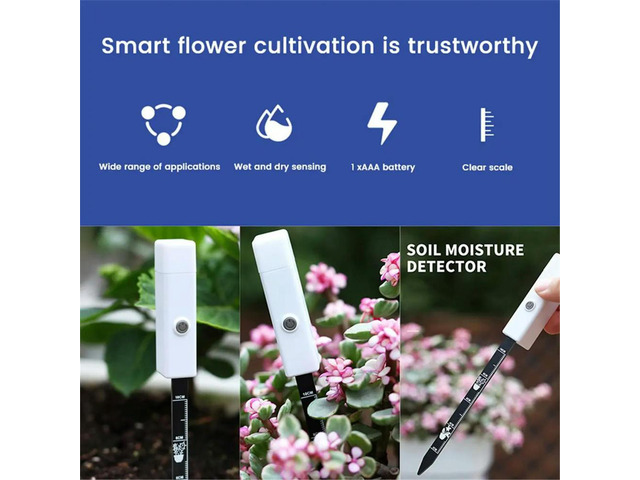 Soil Moisture Sensor Soil Temperature Humidity Tester Garden Plant Detector Planting Humidity Meter for Garden Lawn Farm