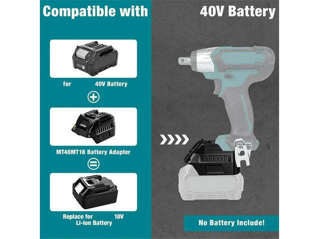 Adapter for Makita 40V Lithium BL4040 BL4025 BL4045 Convert to Work for Makita 18V Cordless Power Tool
