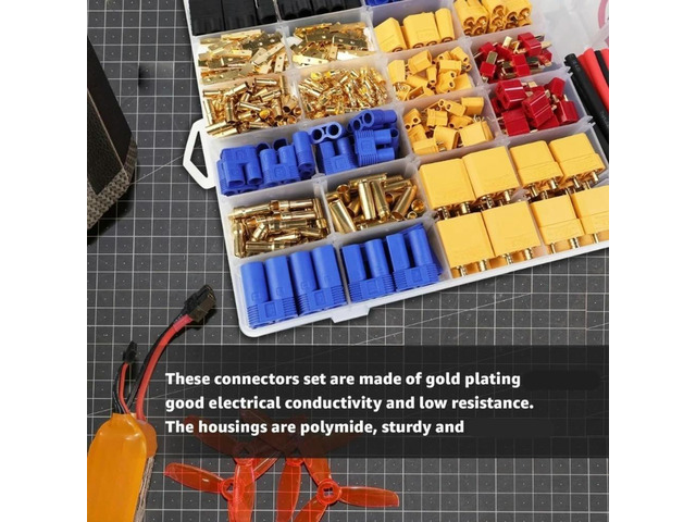 2025 62Pcs XT60 EC3 Male Female Plugs With Heat Resistant Silicone Cables