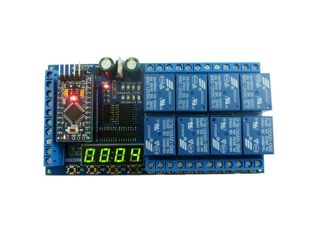 DC 12V 8 Channel Pro Mini PLC Board Relay Shield Module for Multifunction Delay Timer Switch Board