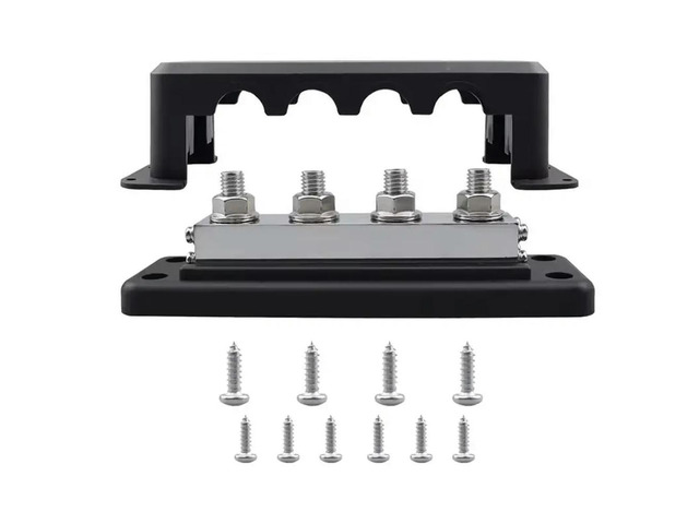 600A 4-Way Busbar Heavy Duty Power Distribution Block M10 Stud