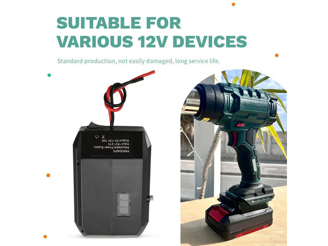 DC 18V to 12V Step Down Converter for Parkside 18V, Power Wheels Adapter, Cigarette Lighter Buck Adapter