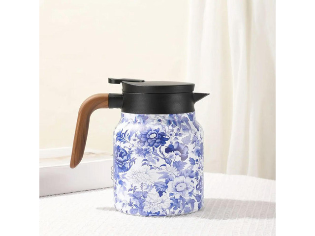1000ml Vintage Floral Tea Stainless Steel Kettle with Infuser Tea Separation Thermal Insulation Teapot for Hot Drink C