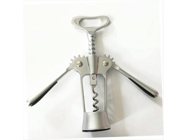 Premium Zinc Alloy Wing Corkscrew - Multifunctional Wine and Beer Bottle Opener with Ergonomic Handle