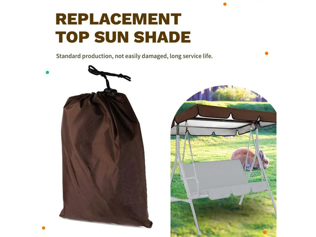 Waterproof Replacement Canopy Cover for Outdoor Patio/Porch Swing Chairs, for 2/3 Seat Swing Chairs, Sunshade Canopy