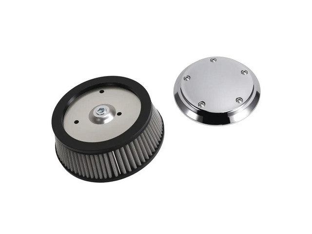 For Dyna Softail Touring Compatible Chrome Air Cleaner Cover 3-Hole Design& Gray Filter Included