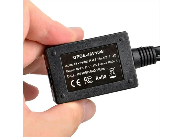 GPOE-48V10W PoE Converter Gigabit 12-24V to 48V Output Splitter for 802.3af or 48V Devices and Solar to PoE Conversion