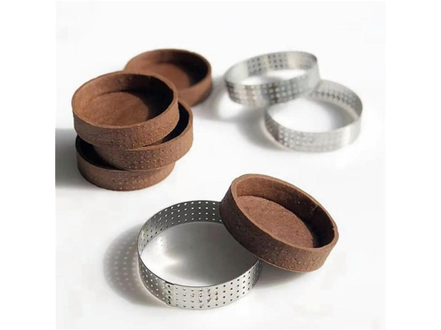10Pcs 15cm Circular Tart Rings with Holes Stainless Steel Fruit Pie Circle Cake Ring Mousse Mold Kitchen Baking Mould