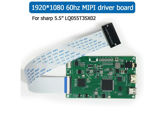MIPI driver board for Sharp LQ055T3SX02 5.5' 1920x1080 60hz Type-C mini HDMI signal input