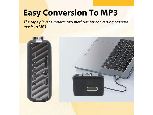 Cassette Player Cassette Recorder USB C Cassette Tape to MP3 Converter Cassette Tape Player with Headphone B