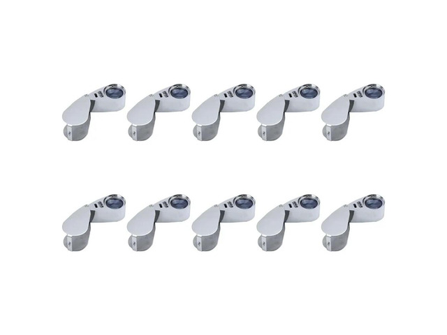 YM-10X 40X LED Pocket Magnifier Jeweller Eye Glass Loop Lens Magnifying Loupe UV Light