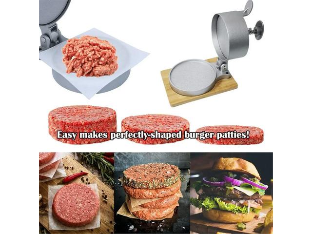 Hamburger Press Patty Maker, Patty Press Makers, Adjustable Spring Burger Press, Push Plunger Hamburger Press Spring