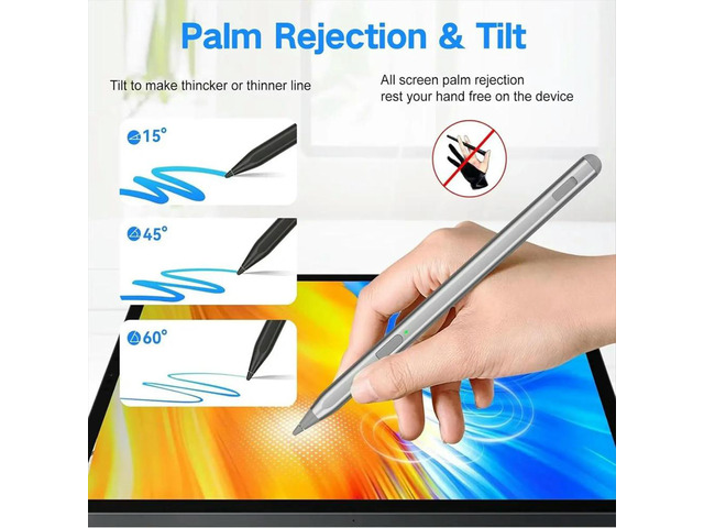 USI 2.0 Stylus Pen for Chromebook Fire HD 10 and Fire Max 11,with Tilt Support,4096 Pressure Sensitivity Silver